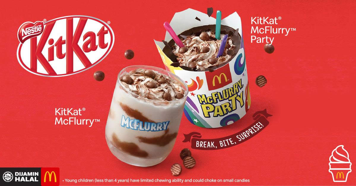 Featured image for McDonald's launches new KitKat McFlurry and KitKat McFlurry Party desserts from 21 Feb 2019