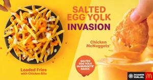 Featured image for McDonald’s launches NEW Salted Egg Yolk McNuggets Sauce & Loaded Fries from 1 Mar 2019