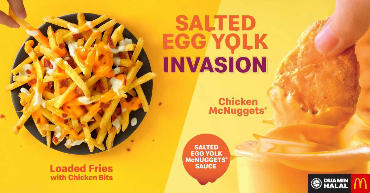 Featured image for McDonald's launches NEW Salted Egg Yolk McNuggets Sauce & Loaded Fries from 1 Mar 2019