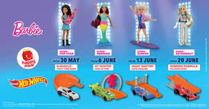 Featured image for (EXPIRED) McDonald’s latest Happy Meal toys features Barbie and Hot Wheels! From 30 May – 26 Jun 2019