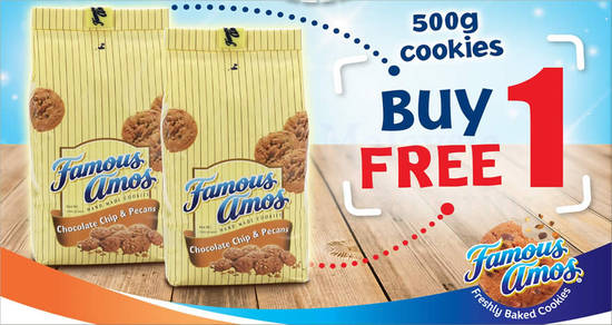 Featured image for Famous Amos is offering BUY 1 FREE 1 500g cookies in bag from now till 10th July 2019