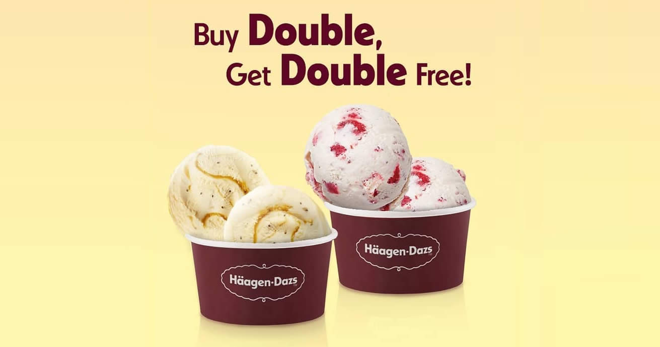 Featured image for Haagen-Dazs shops are offering 1-FOR-1 Double Scoop ice creams from 16 - 19 December 2019