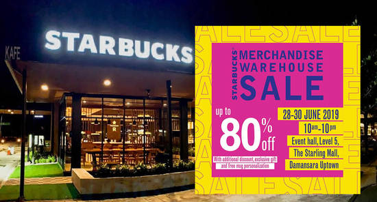 Featured image for Starbucks Merchandise Warehouse Sale at The Starling Mall from 28 - 30 June 2019