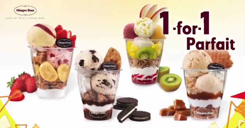 Featured image for Häagen-Dazs is offering 1-for-1 Parfait deal at ALL outlets from 15 - 19 July 2019