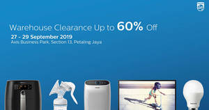 Featured image for (EXPIRED) Philips Warehouse Clearance Sale from 27 – 29 Sept 2019
