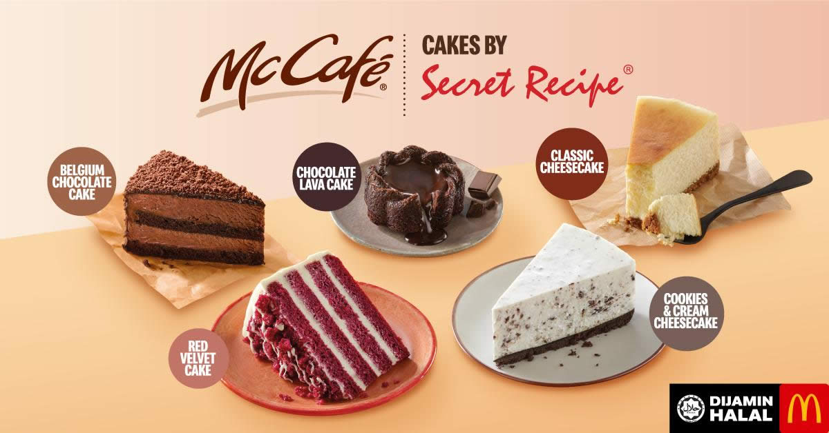 Featured image for Secret's out! Secret Recipe cakes are now available at McCafe outlets (From 1 Oct 2019)
