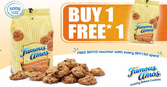 Featured image for Famous Amos: Buy-One-FREE-One 500g cookies in a bag 11.11 Single's Day Promo from 8 Nov - 15 Nov 2019