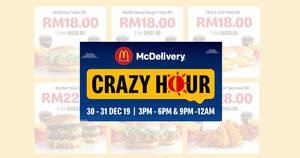 Featured image for (EXPIRED) McDelivery Crazy Hour Deals From 30 – 31 December 2019