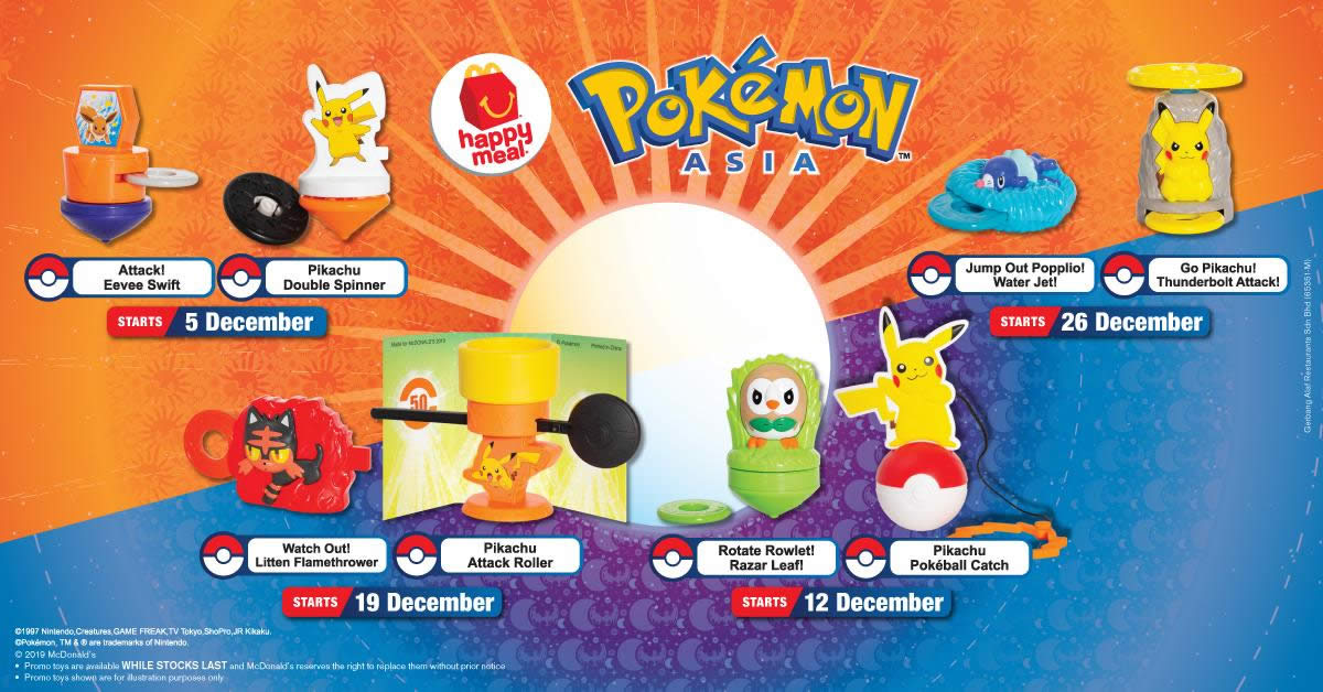 Featured image for McDonald's latest Happy Meal toys features Pokemon toys till 1 Jan 2020