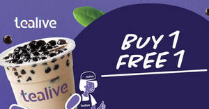 Featured image for (EXPIRED) Tealive Buy-One-FREE-One at these selected outlets from 22 February – 2 March 2020