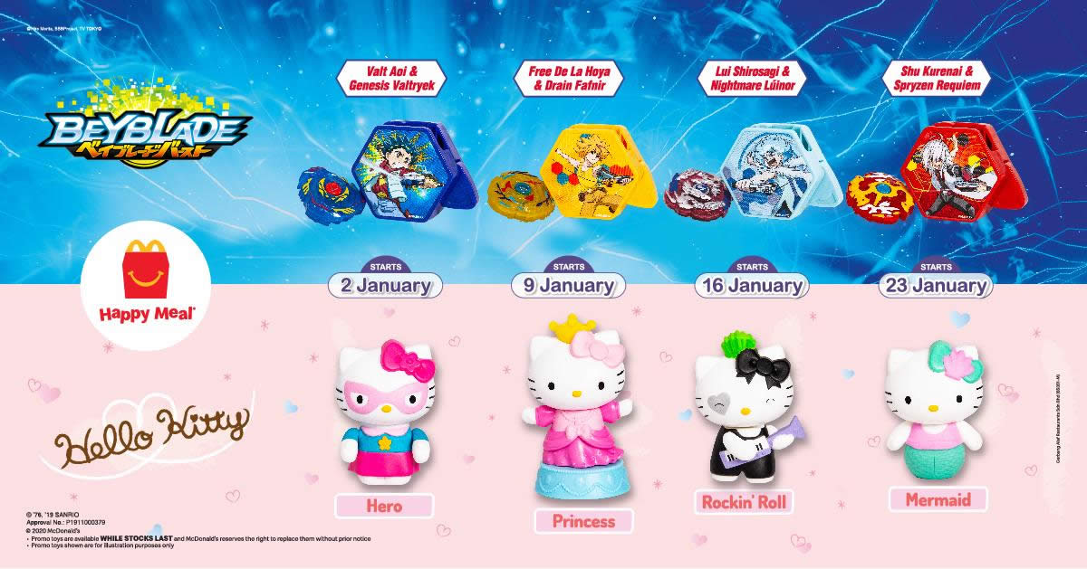 Mcdonald S Latest Happy Meal Toys Features Beyblade And Hello Kitty Till 29 Jan 2020