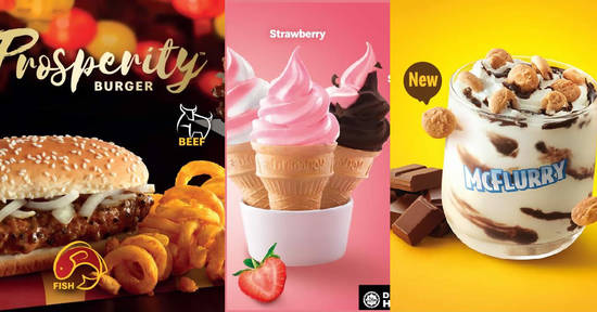 Featured image for Fish Prosperity Burger, Strawberry Desserts and Butterscotch Cookies McFlurry now available at McDonald's (From 2 Jan 2020)