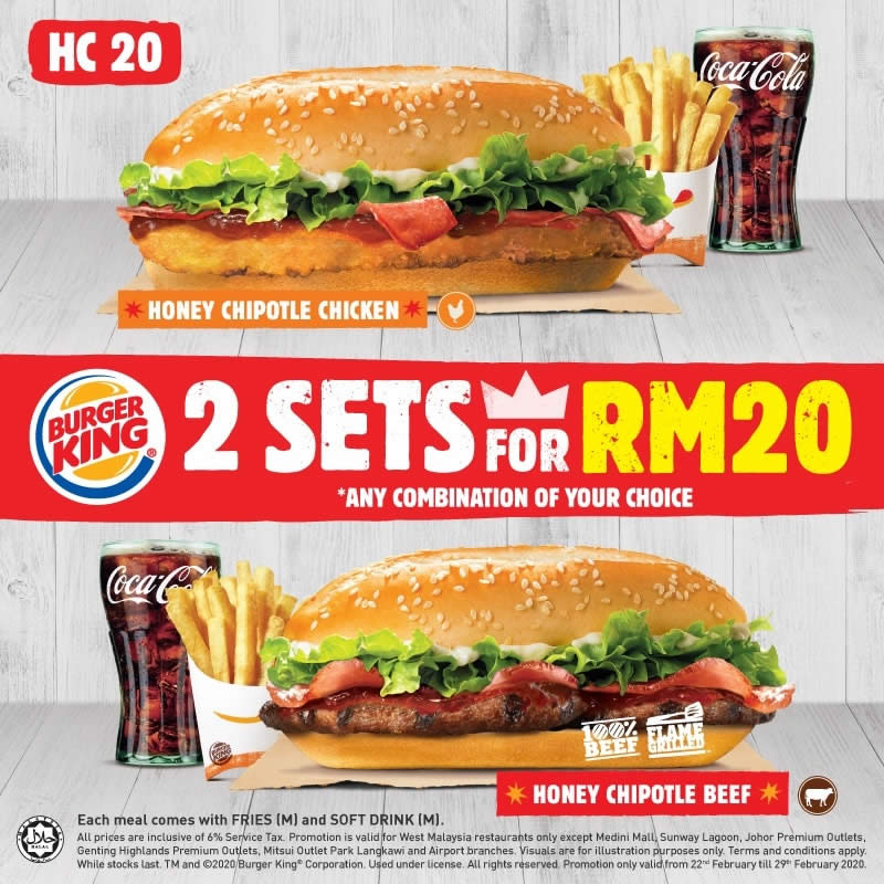 Burger King Is Offering A Rm20 For Two Sets Deal Till End Feb 2020