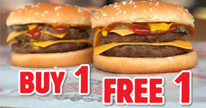 Featured image for Burger King: Get Two Double Cheeseburger burgers at the price of one (3 – 6 Feb 2020)