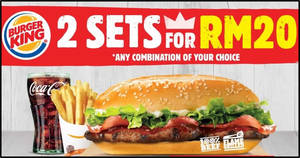 Featured image for Burger King is offering a RM20-for-two-sets deal till end Feb 2020