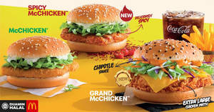 Featured image for Try the NEW Grand McChicken and Spicy McChicken burger today at McDonald’s (From 24 Feb ’20)
