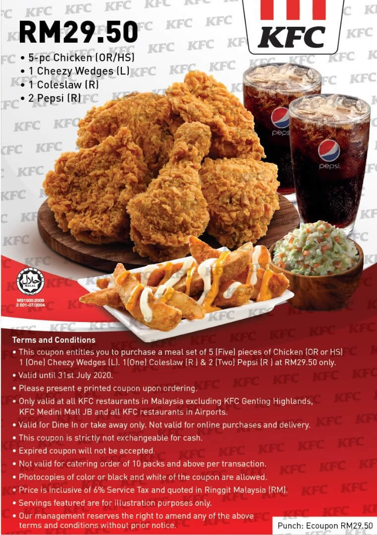 here is a kfc coupon which lets you enjoy 5pc chicken meal