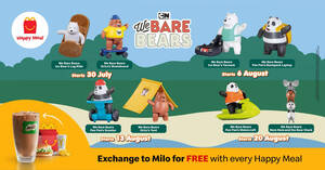 Featured image for (EXPIRED) McDonald’s now offers We Bare Bears toys FREE with purchase of a Happy Meal till 26 August 2020