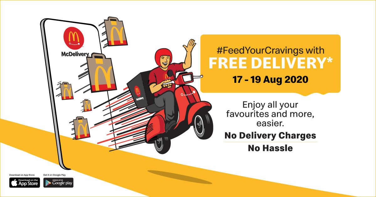 Featured image for McDelivery FREE Delivery Charge Promo till 23 August 2020