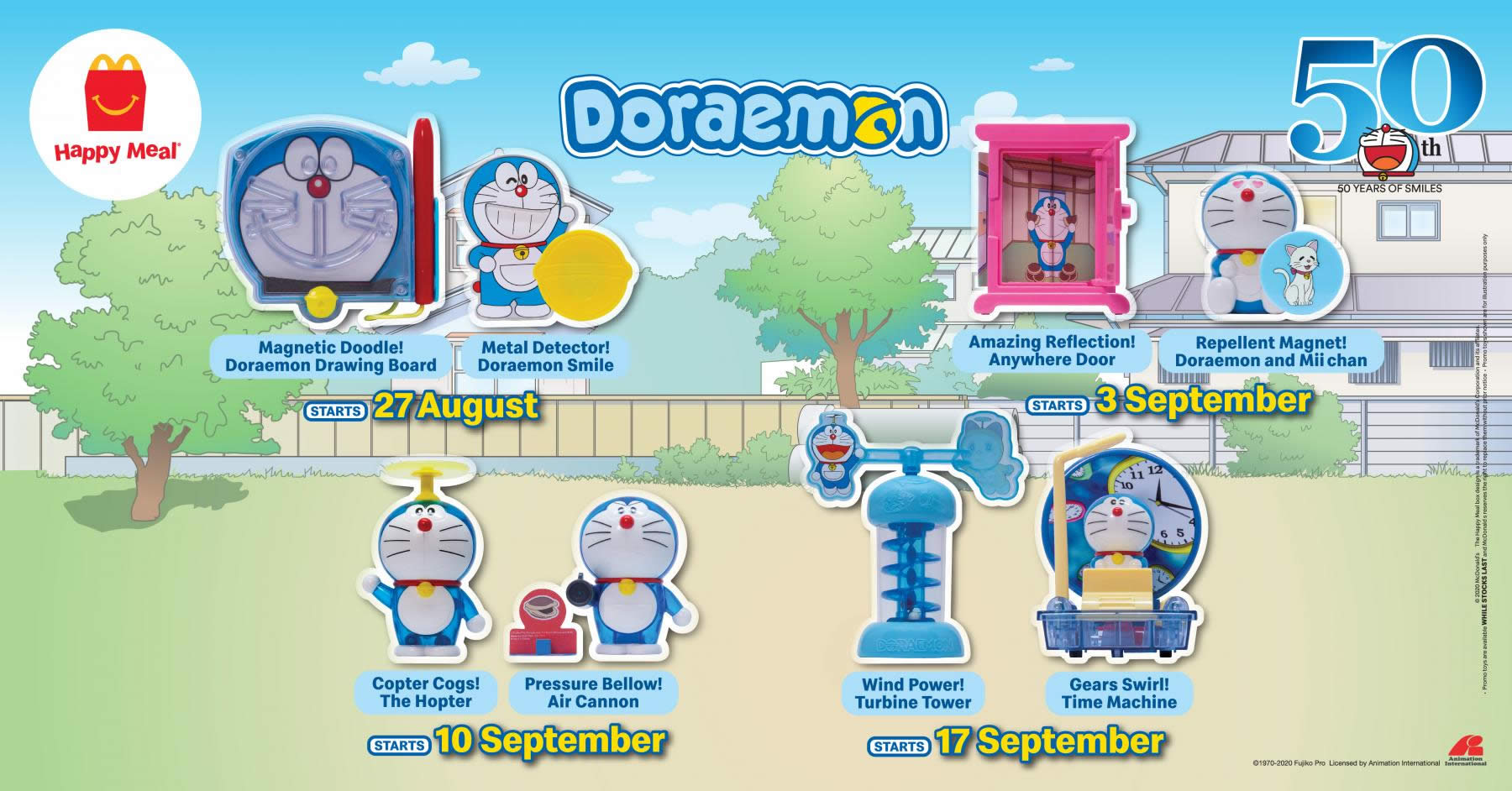 Featured image for McDonald's now offers Doremon toys FREE with purchase of a Happy Meal till 23 September 2020