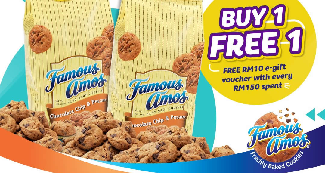 Featured image for Famous Amos: Buy-1-FREE-1 500g cookies in bag online till 15 Nov 2020