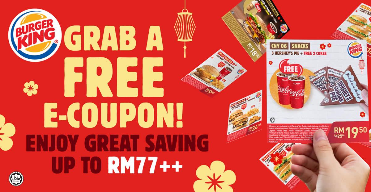 Featured image for Burger King releases over 10 new coupons you can use to redeem extra savings till 16 March 2021