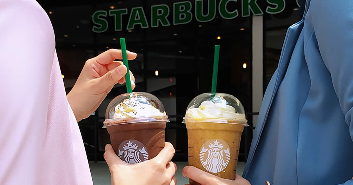 Featured image for Starbucks: Get the second beverage at only RM8 with purchase of a Frappuccino on 8 March 2021