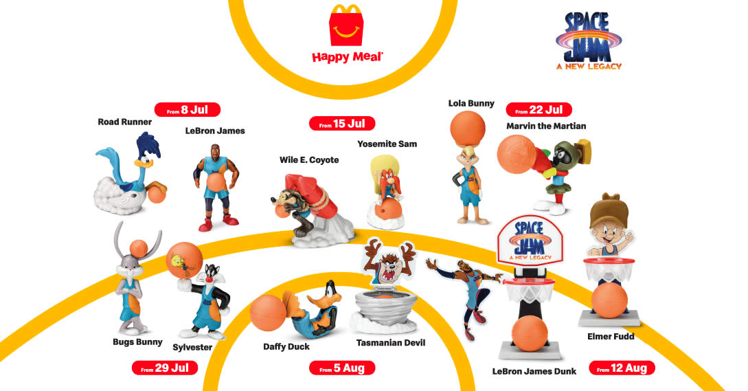 Featured image for McDonald's M'sia latest Happy Meals now comes with a Space Jam toy FREE till 18 Aug 2021