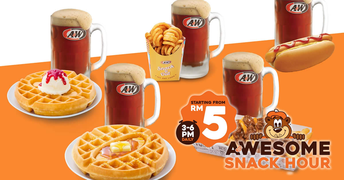 Featured image for A&W Malaysia is offering their popular items with regular root beer from RM5! (From 7 Sep 2021)