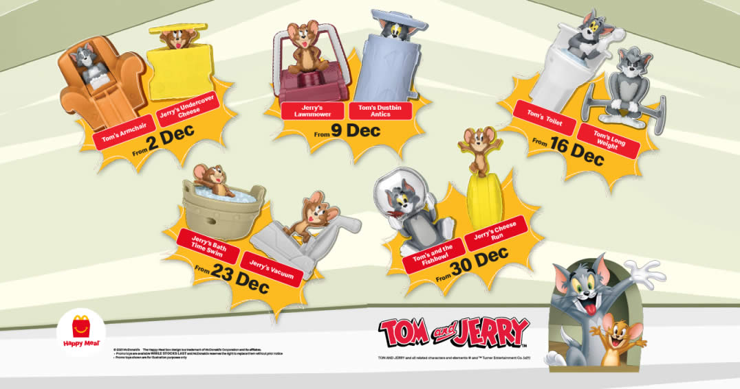 Featured image for McDonald's latest Happy Meal now comes with a FREE Tom & Jerry toy till 5 Jan 2022
