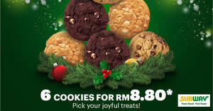Featured image for Subway M’sia is offering 6 cookies for RM8.80* till 31 Dec 2021