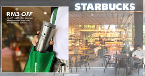 Featured image for (EXPIRED) Starbucks M’sia: Get RM3 off when you bring your own Starbucks Tumbler every Monday till 31 Jan 2022