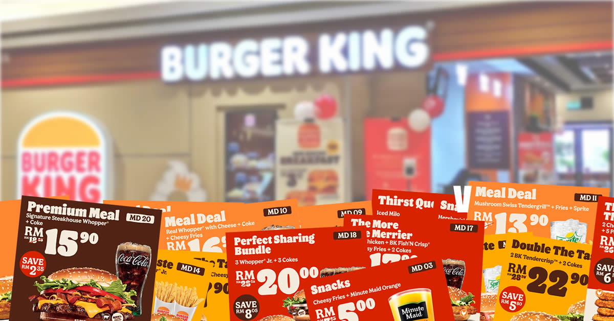 Featured image for Burger King M'sia: Save up to 50% off with these latest digital ecoupons you can simply flash to redeem till 18 March 2022