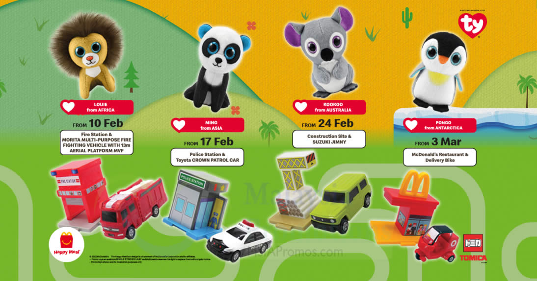 Featured image for McDonald's latest Happy Meal now comes with a FREE Ty Teeny Beanie Boos and Tomica Town toy till 9 Mar 2022