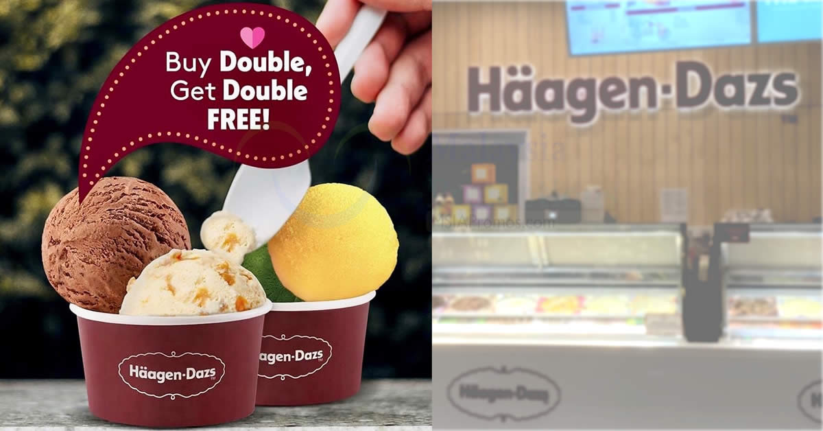 Featured image for Haagen-Dazs shops are offering 1-FOR-1 Double Scoops promotion on weekdays till 16 Sep 2022