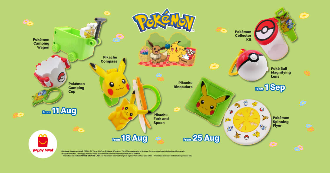 Featured image for McDonald's M'sia is giving away FREE Pokémon toy with every Happy Meal till 7 Sep 2022