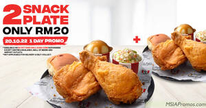 Featured image for KFC M’sia offering two Snack Plates at only RM20 on Thursday, 20 Oct 2022
