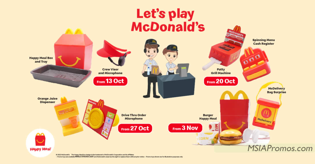 Featured image for McDonald's M'sia is giving away FREE McDonald's Collectibles toy with every Happy Meal till 9 Nov 2022