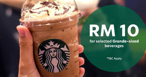 Featured image for Starbucks M’sia offering RM10 selected Grande-sized beverages all-day on 10 October 2022