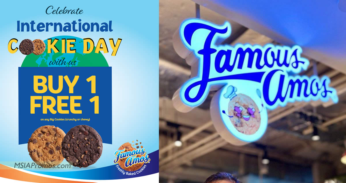 Featured image for Famous Amos M'sia offering BUY one FREE one Big Cookie (Crunchy or Chewy) till 4 Dec 2022
