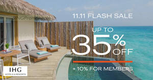 Featured image for InterContinental Hotels Group offers up to 35% off hotel stays in 11.11 flash sale till 12 Nov 2022