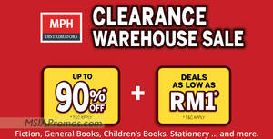 Featured image for MPH Distributors Malaysia Warehouse Sale from 25 Nov – 4 Dec 2022