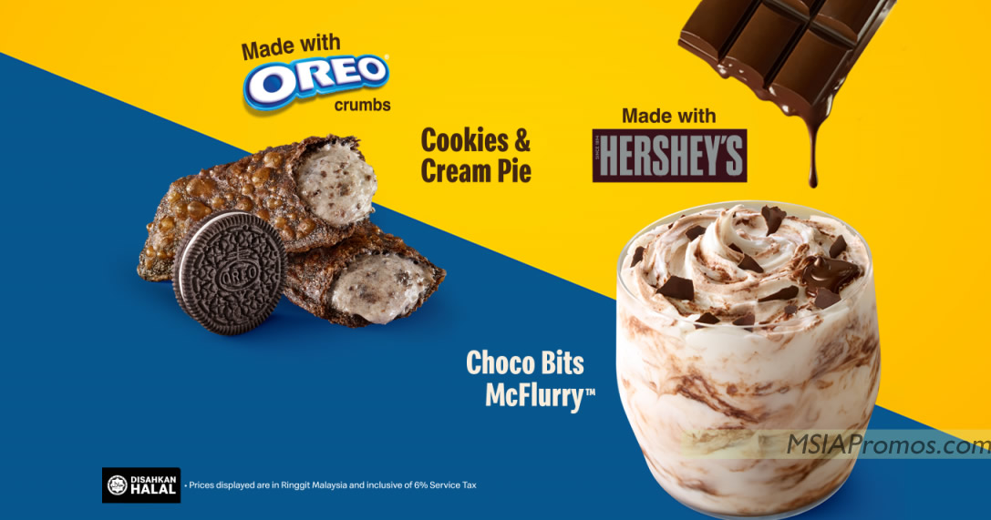 Featured image for McDonald's Msia now selling Choco Bits McFlurry™ and Cookies & Cream Pie from 10 Nov 2022