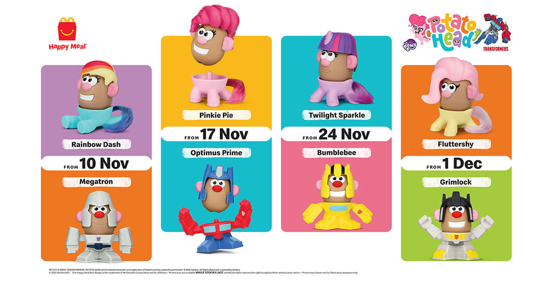 Featured image for McDonald's M'sia is giving away FREE Potato Head Mash-ups toy with every Happy Meal till 7 Dec 2022