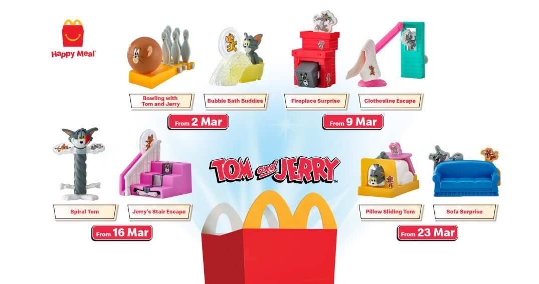 Featured image for McDonald's M'sia is giving away FREE Tom and Jerry Toy with every Happy Meal till 29 Mar 2023