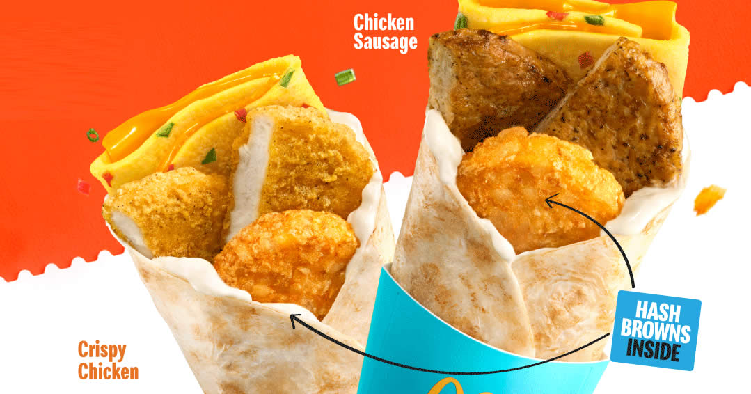 Featured image for McDonald's has NEW Omelette Wraps with Hash Browns from 1 May 2023