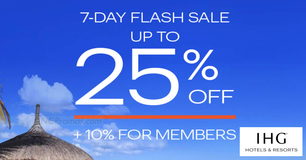 Featured image for InterContinental Hotels Group FLASH sale offers up to 25% off hotel stays till 9 May 2023