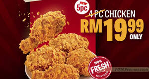 Featured image for Texas Chicken M’sia has RM19.99 5pc Chicken deal on Mondays