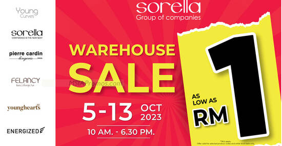 Sorella Group Warehouse Sale from 5 – 13 Oct 2023