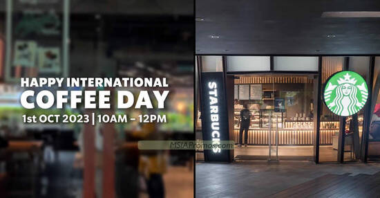 Starbucks giving away FREE short-sized Freshly Brewed Coffee on 1 Oct 2023, 10am – 12pm